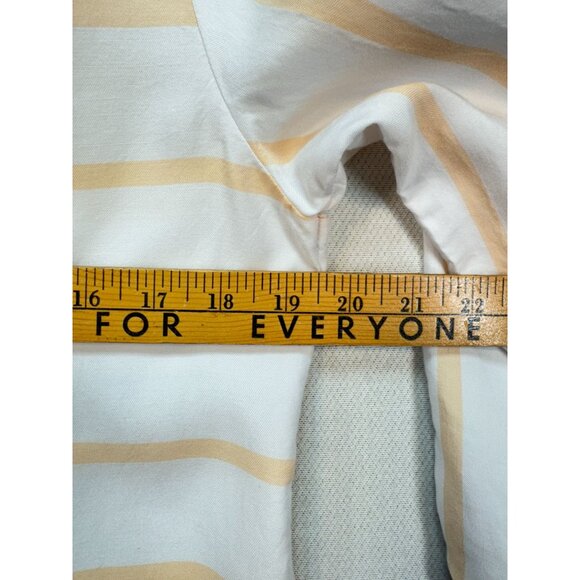 Soft Surroundings Women's Tunic Blouse Top Size S Peach White Stripe Asymmetrica - Picture 13 of 13